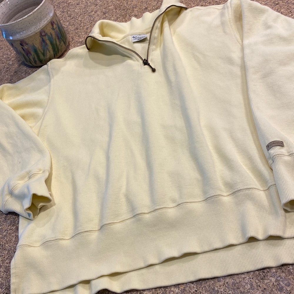 Columbia Yellow Partial Zip Pullover Top Medium S… - image 1